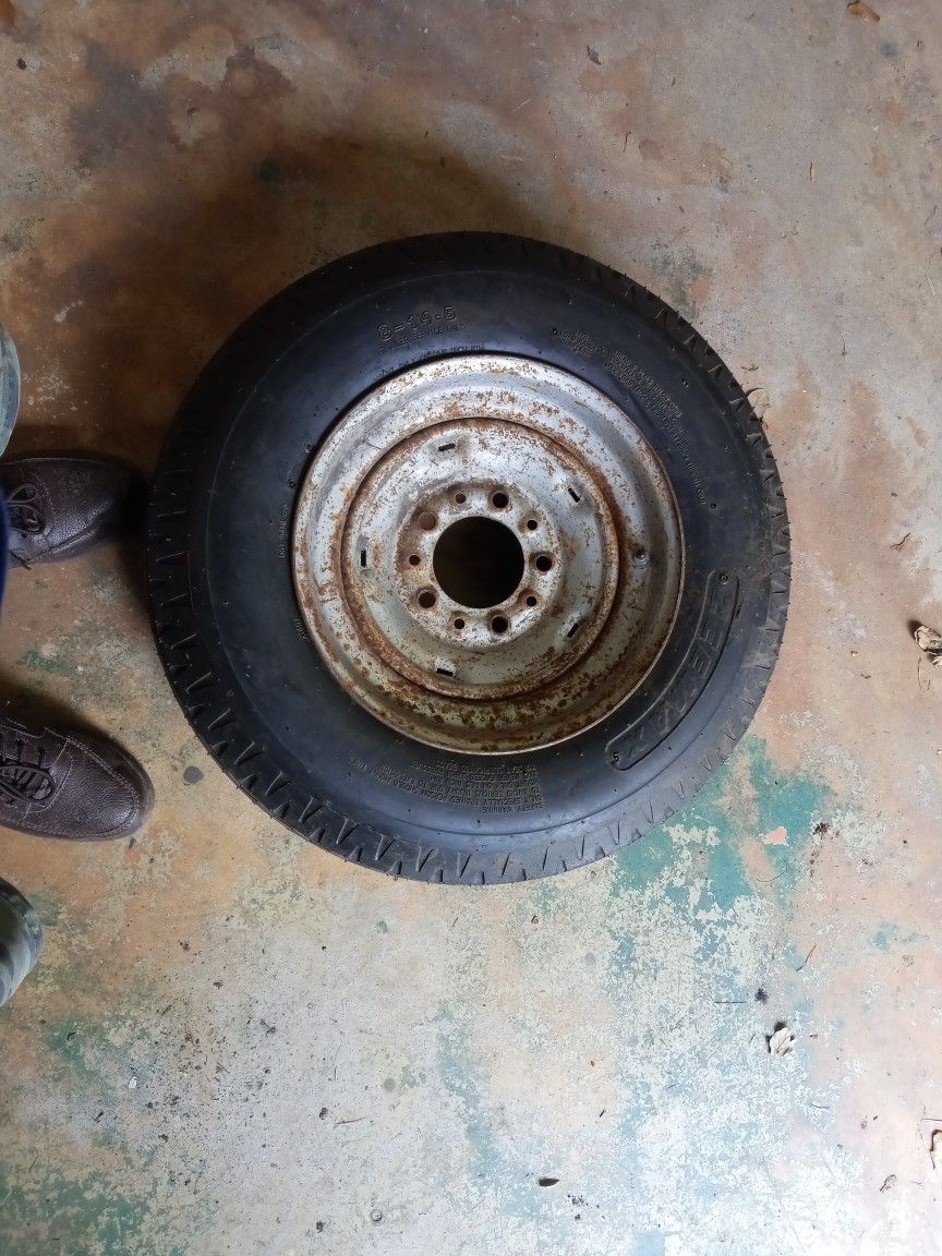 New Zeemax 8-14,5 Trailer Tire With 5 Hole Rim