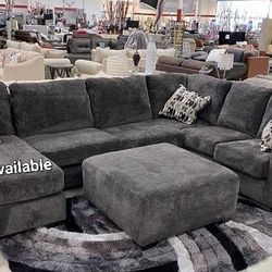 ¤ By Ashley ¤ Dark Gray Oversized Raf&Laf Seccionall, Livinggroom, Sectionall/Delivery Available/DISCOUNT👈/Home Decor/Financing/ Household 