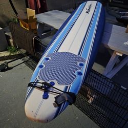 8ft Wavestorm Foam Surfboard With Leash,  Good Condition 