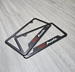 Brand New Universal 2PCS Audi Metal Black License Plate Frame