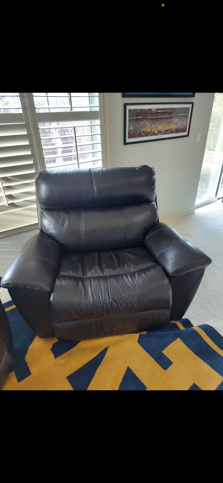 Love Seat And Chair All Leather Recliner