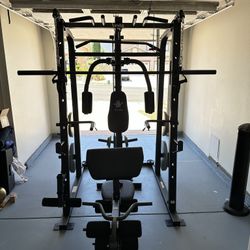 Vesta Fitness Smith Machine 1001 w/Bench Attachment | 230lb Bumpers Olympic Weights | 7ft Olympic Bar | Gym Equipment | FREE DELIVERY🚚 