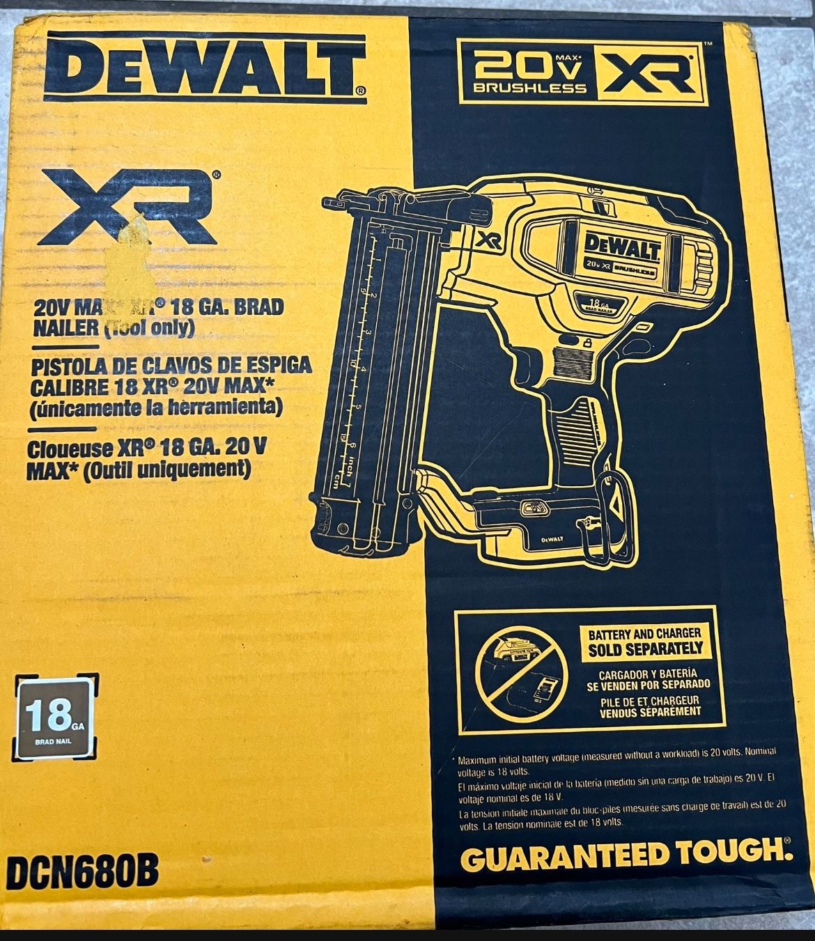 Tool Savings🔥DEWALT 20V MAX XR Lithium-Ion Electric Cordless 18-Gauge Brad Nailer (Tool Only)
