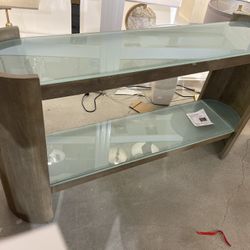 New Console table solid wood with frosted glass