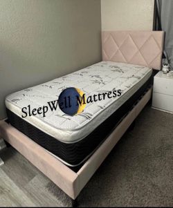 Twin size bed frame with mattress included