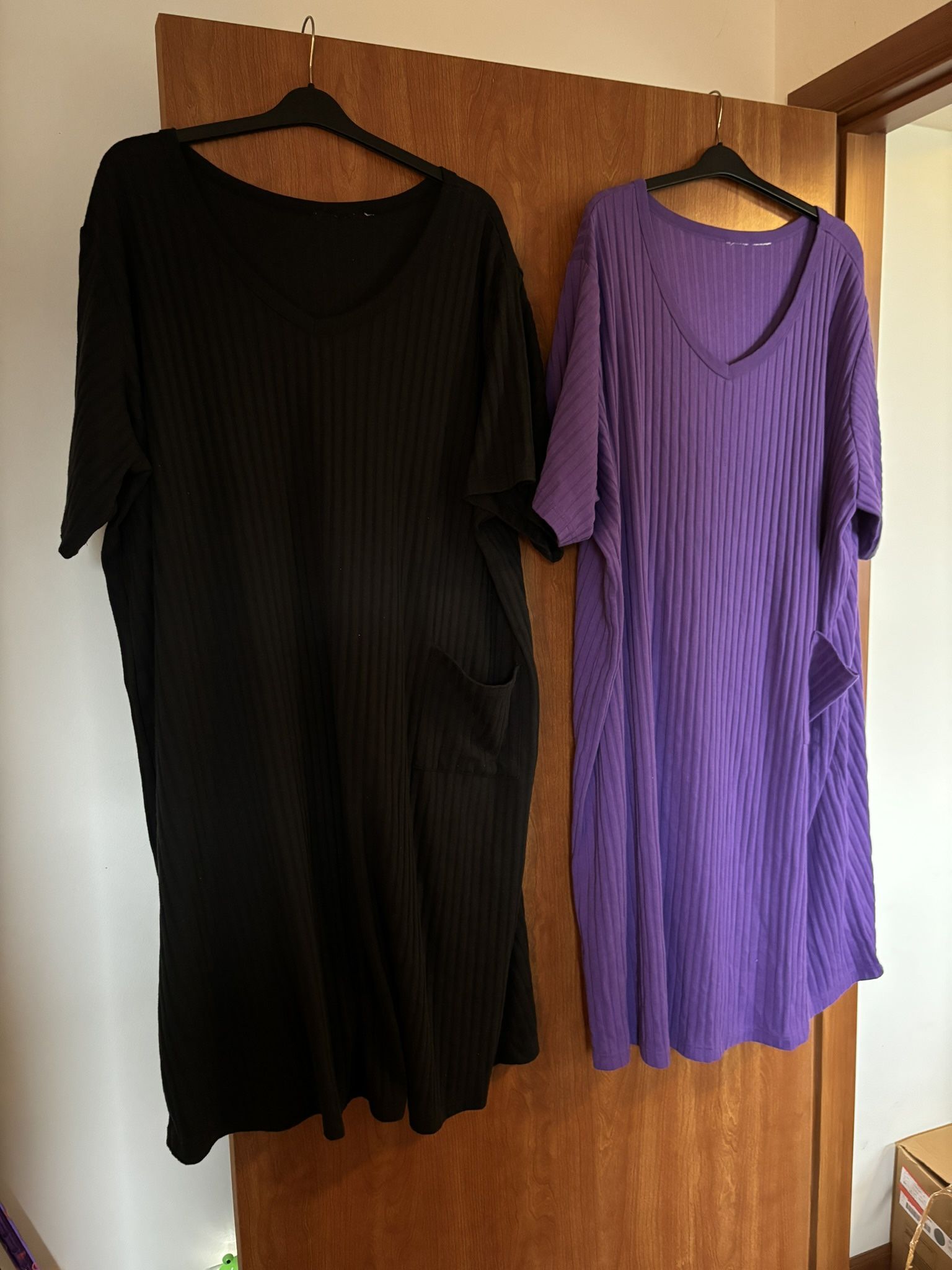 Dreams & Co. Set Of 2 Dreams & Co. Short Sleeve V-Neckline Sleep T-shirt or Maxi Dress 3XL/4XL