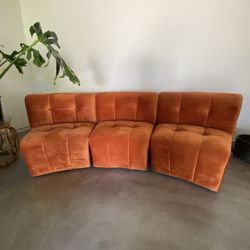 Retro Orange Curved Sofa