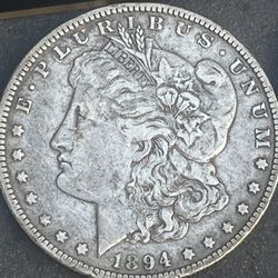 1894 O Natural Toned Morgan Silver Dollar 