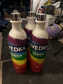 Big vodka bottles decor