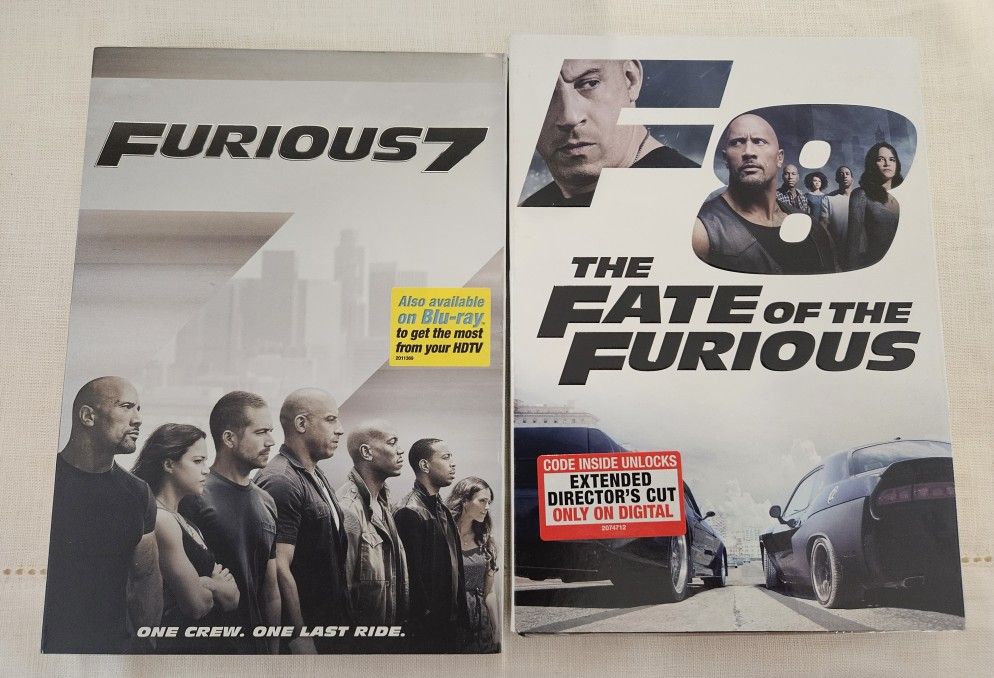 Fast & Furious DVDs: 7 And 8