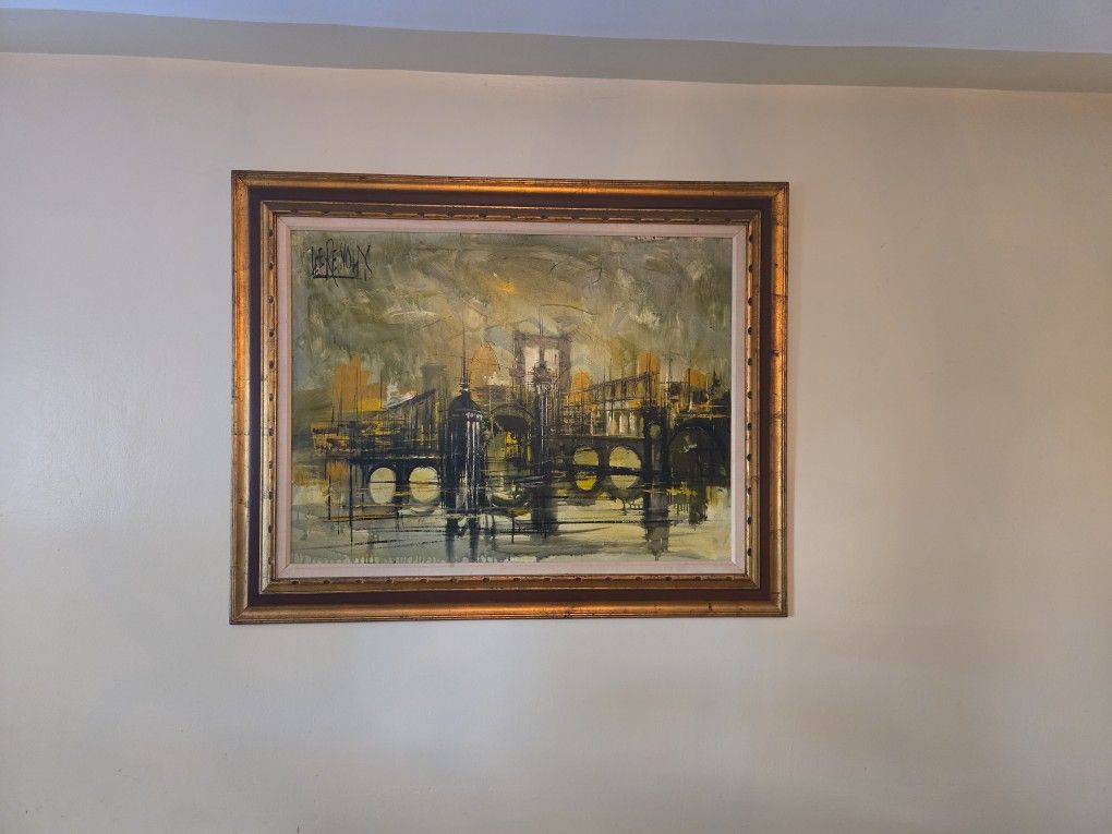 Huge Oil On Canvas Vintage Lee Reynolds