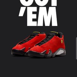 Jordan 14 Ferrari  Size 7y 