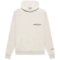 Fear Of God Essentials Pullover Hoodie Light Heather Oatmeal Size XXL Used