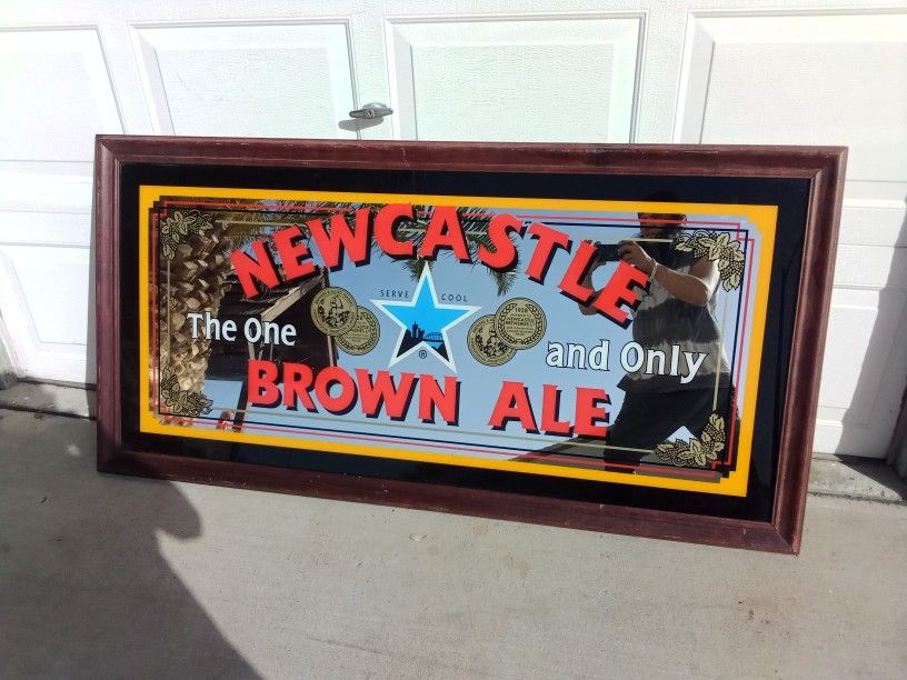 Huge Vintage Bar Glass Sign