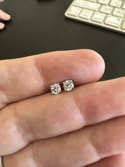 0.60Ct Lab Created Diamond Stud Earrings In 14k White Gold
