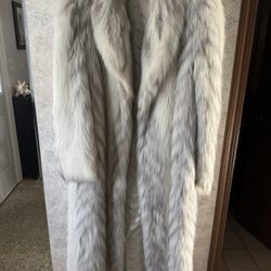 Ladies Long Faux Fur Hair/Ankle Length Coat