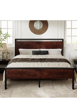 Full Bed Frame Mahogany With Headboard And Footboard