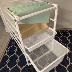 Elfa White  File Cart From Container Store