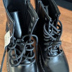 Wide Womens Memory Foam Combat Boots