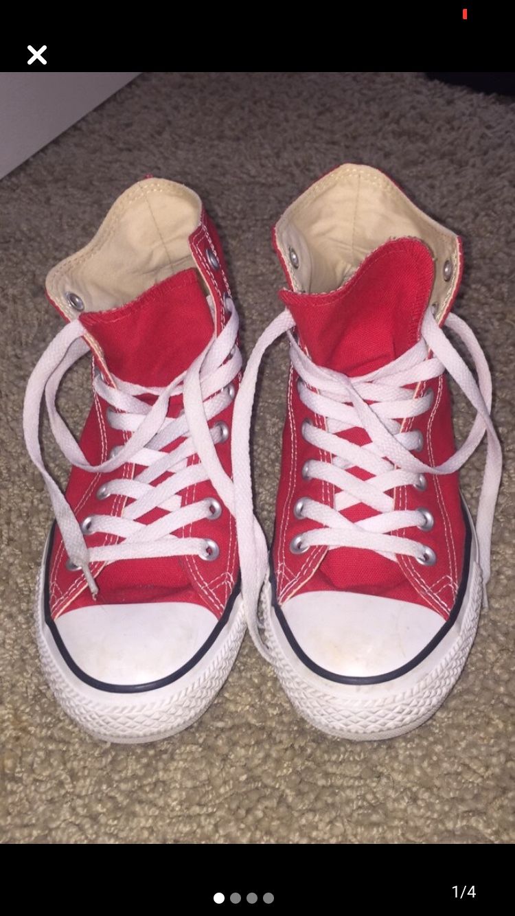 Red High-Top Converse Sneakers