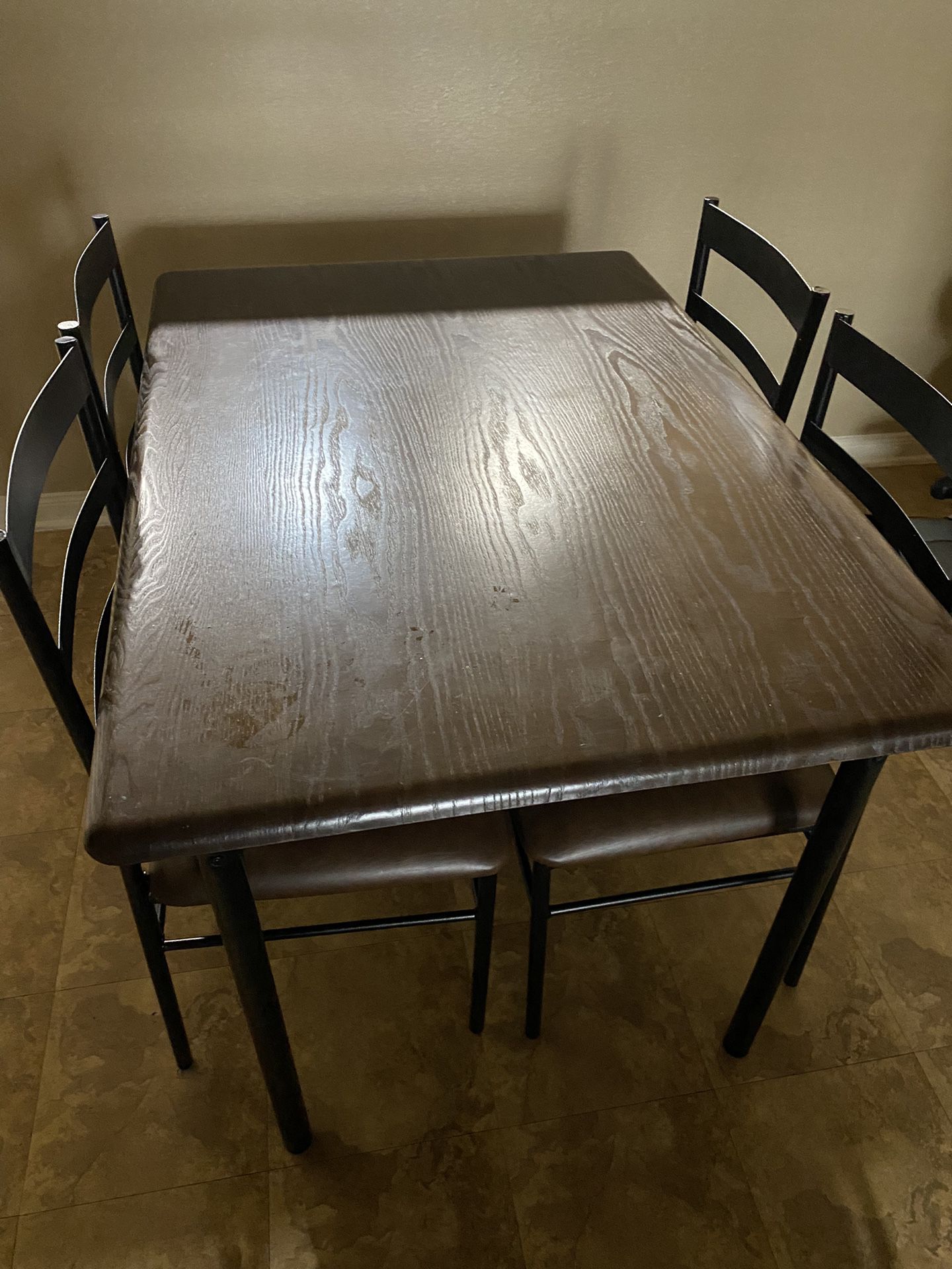 Kitchen Table All Wood 4 Chairs 