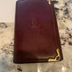 Authentic CARTIER WALLET RARE RED LEATHER KEYCASE