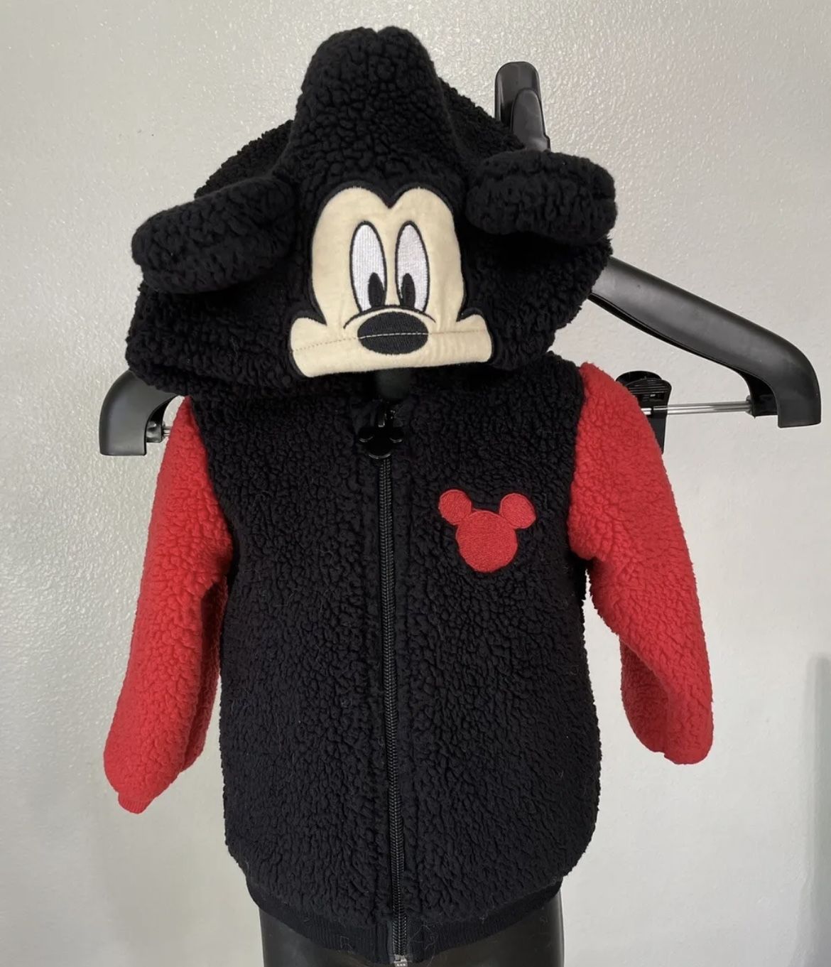Disney Mickey Mouse Cozy Sherpa Zip Up Cosplay Hoodie 18M