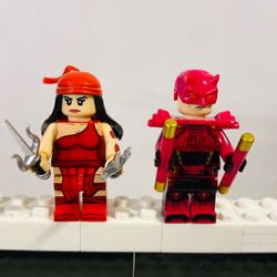 Marvel Rivals Daredevil Elektra 2pc Minifigures LEGO Compatible