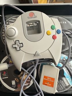 Sega Dreamcast Control Pad With Mega Memory Card