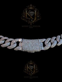 14mm Iced Out Miami Cuban Link | VVS1 Moissanite | 925 Silver