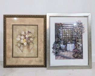 Two Framed Pictures Flowers Floral Garden Wall Art $20 OBO