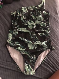 Zity one piece one shoulder strap large swim suit