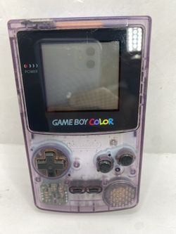 Nintendo Game Boy Color Handheld Console Purple Clear Atomic Tested Authentic