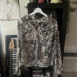 Leopard And Zebra Mix Button Up