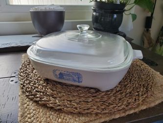 Vtg Corning Ware Radarware Browning And Casserole Dish With Lid Perfect Condition
