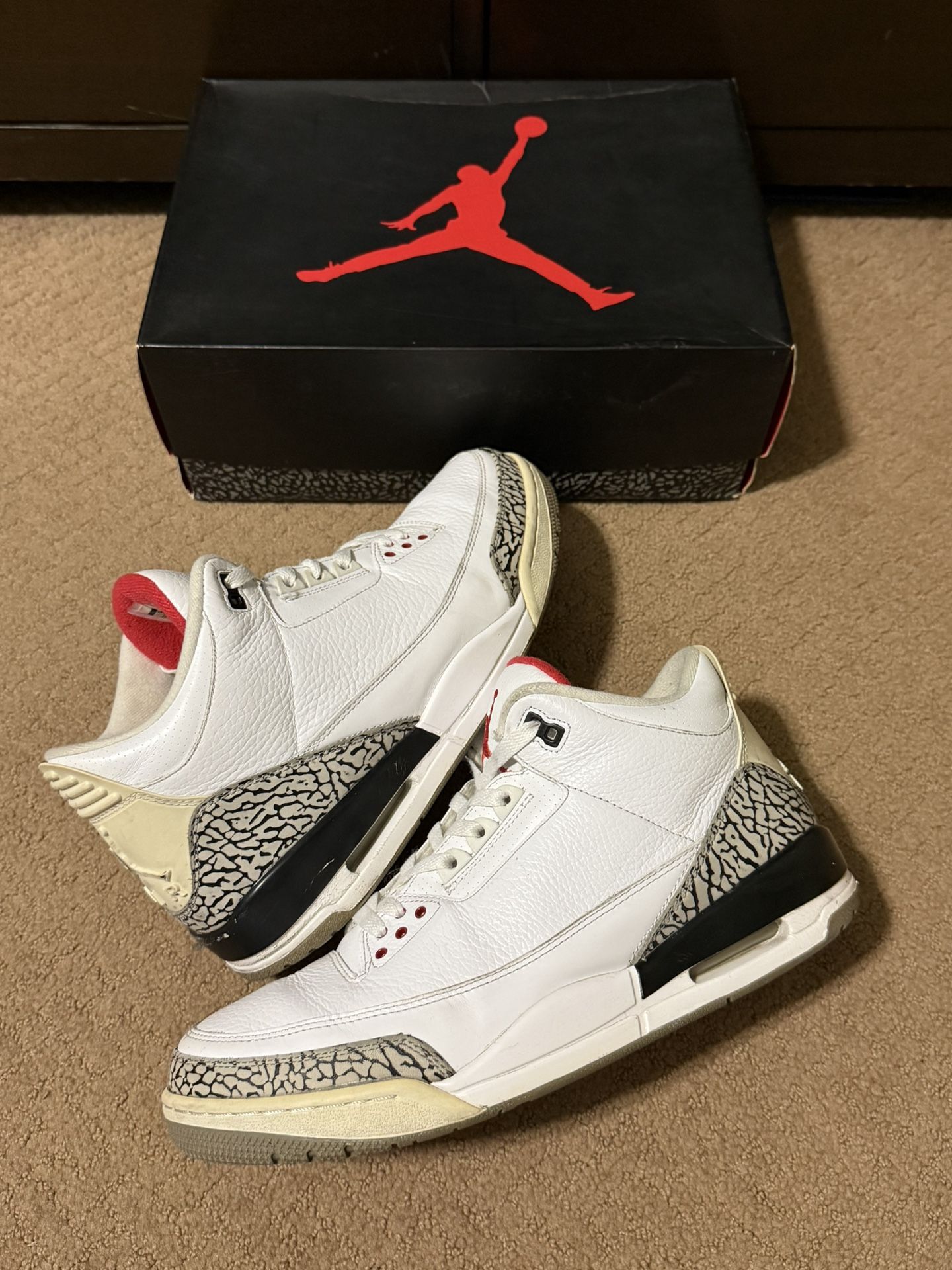 Nike Air Jordan 3 Retro White Cement (2011) Size 12 *READ LISTING*