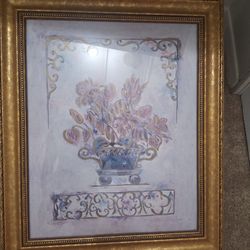 Floral Painting In Gold Frame
