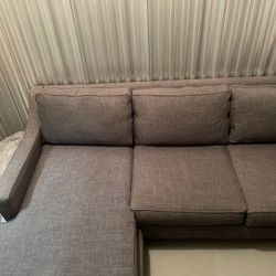 Grey Macy's Reversible Chaise Sofa 