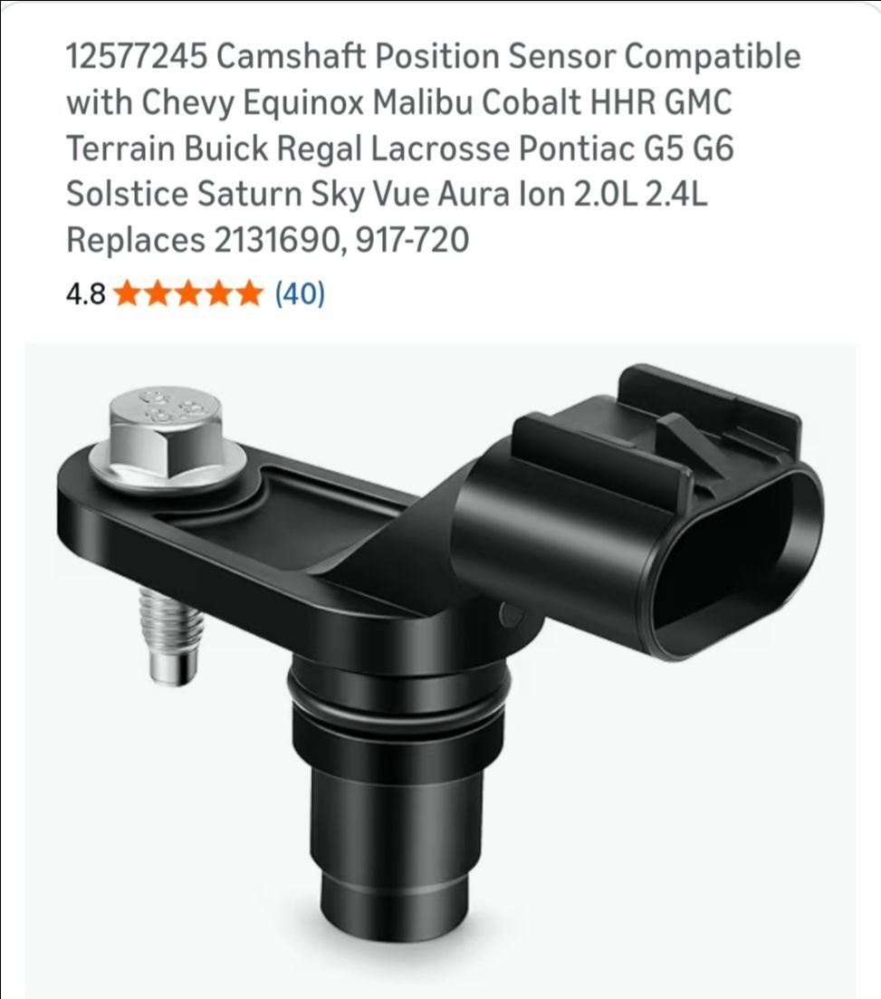 1(contact info removed) Camshaft Position Sensor for Chevy Equinox Malibu GMC Terrain Buick Pontiac Saturn