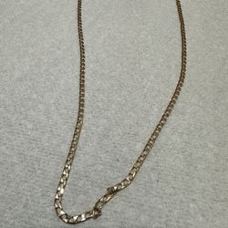 14kt Solid gold curb link necklace 