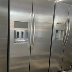 Counter Depth SIDE BY SIDE Kitchen Aid REFRIGERATOR STAINLESS 📍available At roseville Appliances 