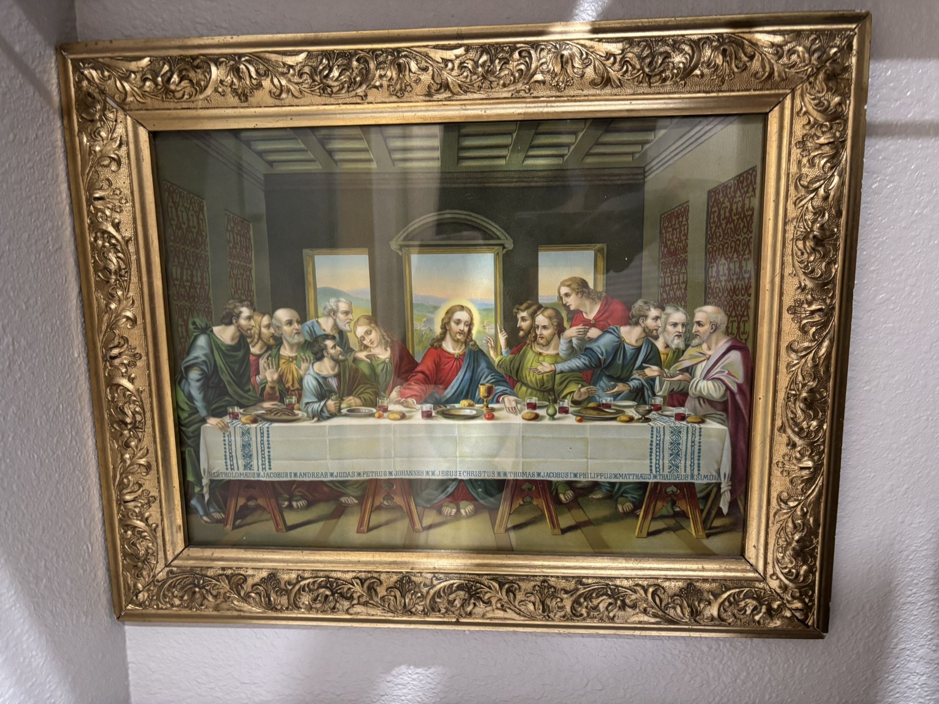 Vintage Last Supper Framed Art