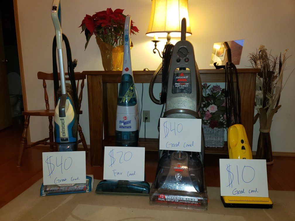 Various Prices. Floor Cleaners, Scrubbers, And a Vacuum. 
