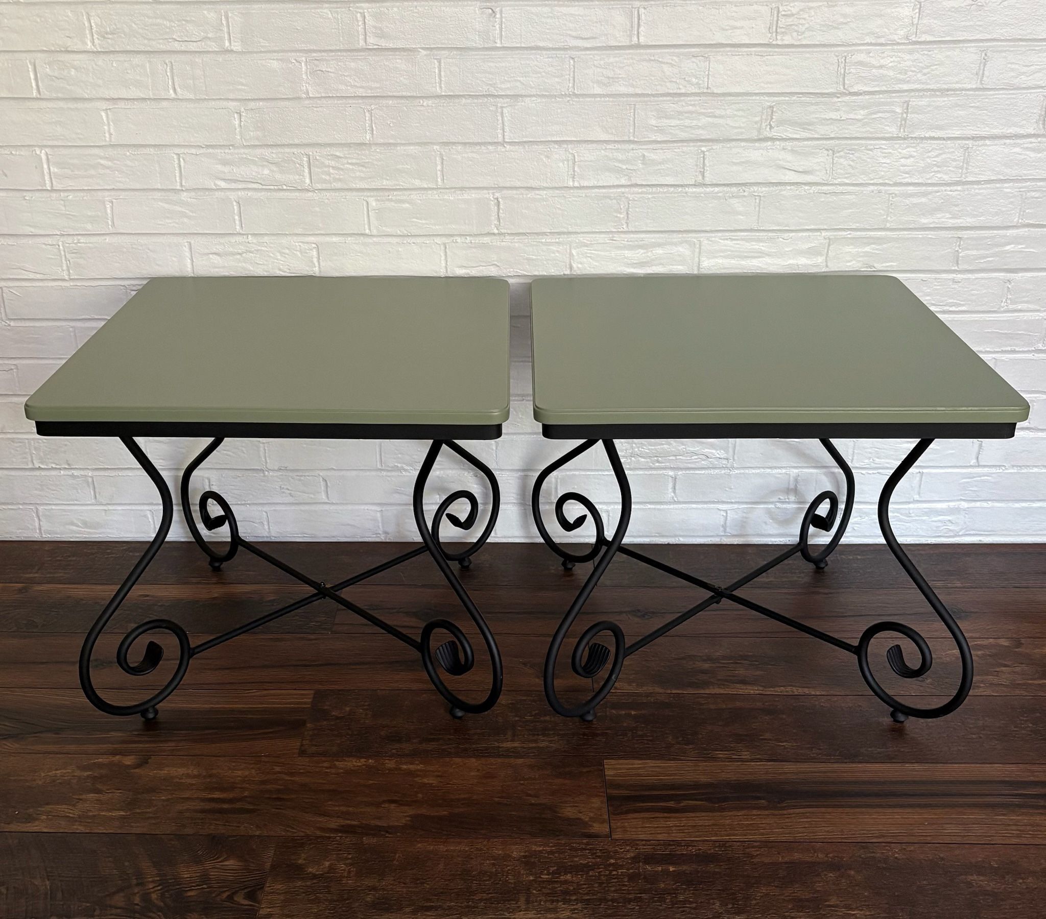 Pair Of Green Side Tables