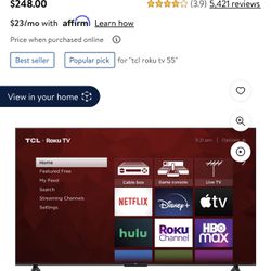 55” TCL With Roku 