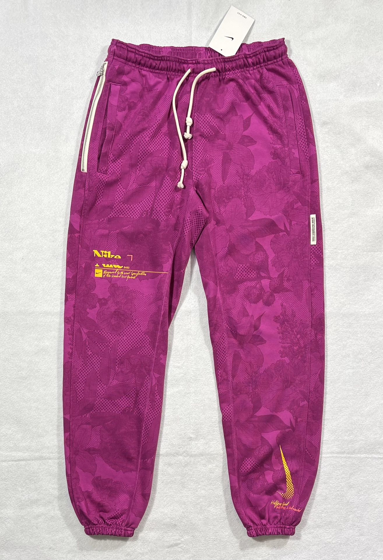 Nike Dri-FIT Standard Issue Athletic Jogger Pants Mens Small Magenta Floral