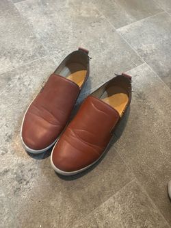 Brown Leather Slip-On Shoes