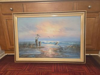 W. Riley 24x36 Oil on Canvas Seascape