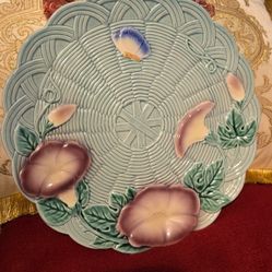 1980s Haldon Group Majolica Ceramic Turquoise Serving Platter
