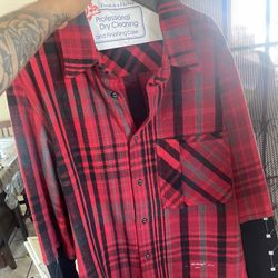 Off White Long Sleeve Plaid Shirt 